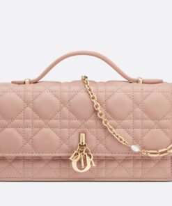 Replica Dior Miss Dior Mini Bag In Poudre Cannage Lambskin