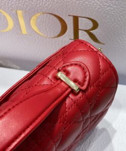 Replica Dior Miss Dior Mini Bag In Red Cannage Lambskin 2