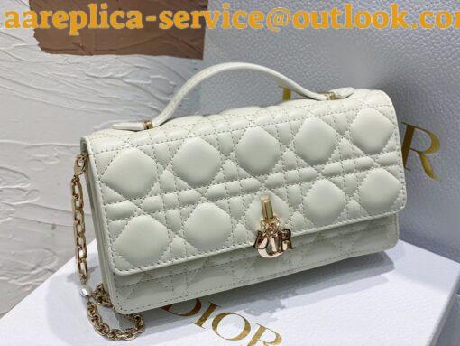 Replica Dior Miss Dior Mini Bag In White Cannage Lambskin 3