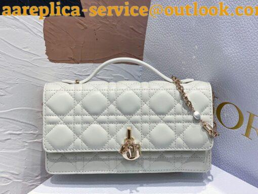 Replica Dior Miss Dior Mini Bag In White Cannage Lambskin 10