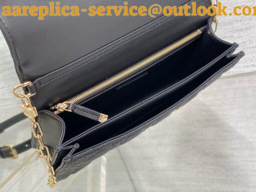 Replica Dior Miss Dior Top Handle Bag in Black Cannage Lambskin 3