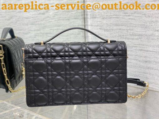 Replica Dior Miss Dior Top Handle Bag in Black Cannage Lambskin 6