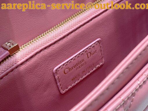 Replica Dior Miss Dior Top Handle Bag in Melocoton Pink Cannage Lambskin 10