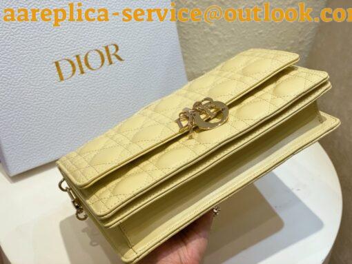 Replica Dior Miss Dior Top Handle Bag in Pastel Yellow Cannage Lambskin 4