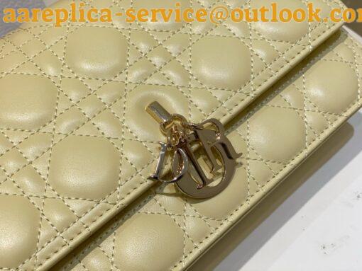 Replica Dior Miss Dior Top Handle Bag in Pastel Yellow Cannage Lambskin 7