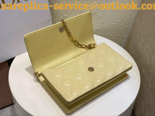 Replica Dior Miss Dior Top Handle Bag in Pastel Yellow Cannage Lambskin 8