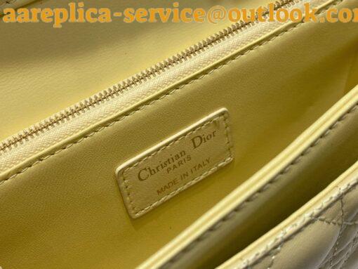 Replica Dior Miss Dior Top Handle Bag in Pastel Yellow Cannage Lambskin 11