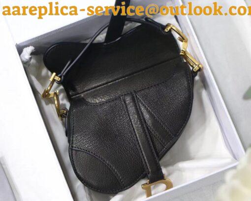 Replica Dior Saddle Micro Bag In Black Goatskin 8