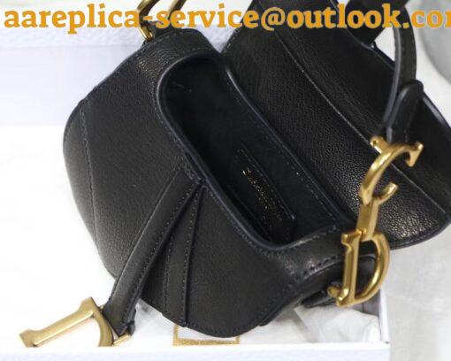 Replica Dior Saddle Micro Bag In Black Goatskin 9