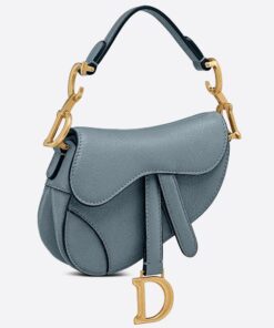 Replica Dior Saddle Micro Bag In Cloud Blue Goatskin