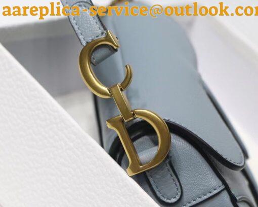 Replica Dior Saddle Micro Bag In Cloud Blue Goatskin 9