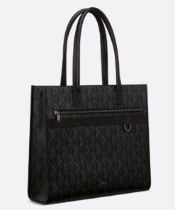 Replica Dior Safari Tote Bag in Black CD Diamond Canvas