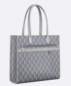 Replica Dior Safari Tote Bag in Grey CD Diamond Canvas