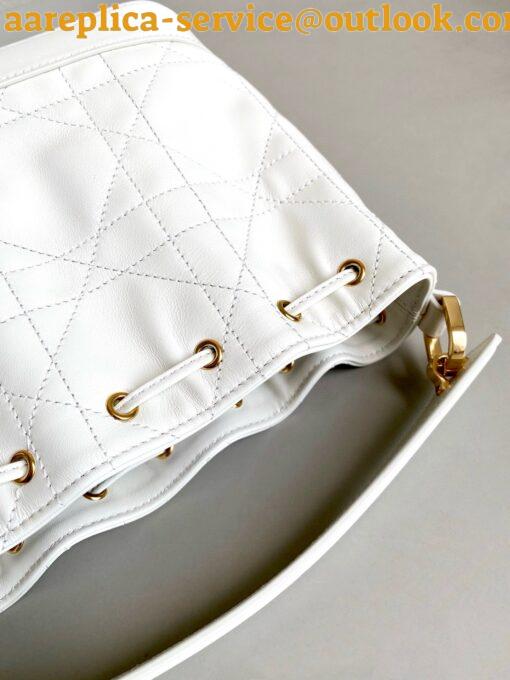 Replica Dior Small Jolie Bucket Bag in White Macrocannage Lambskin 6