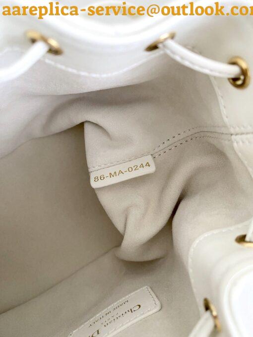 Replica Dior Small Jolie Bucket Bag in White Macrocannage Lambskin 8