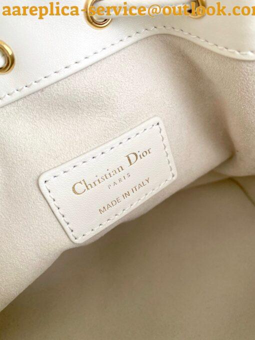 Replica Dior Small Jolie Bucket Bag in White Macrocannage Lambskin 13