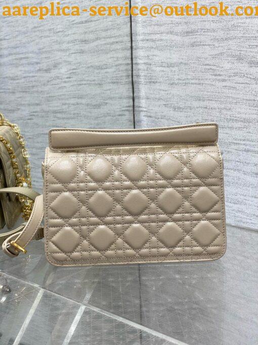 Replica Dior Small Jolie Top Handle Bag in Beige Cannage Calfskin 4