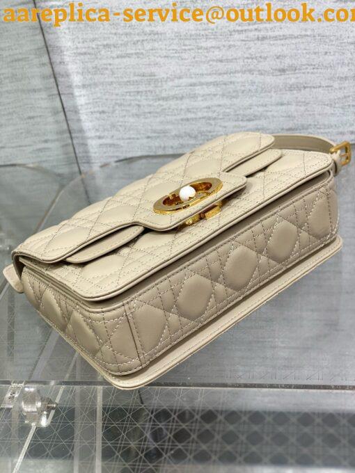 Replica Dior Small Jolie Top Handle Bag in Beige Cannage Calfskin 9