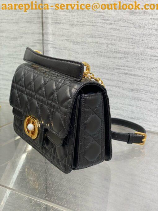 Replica Dior Small Jolie Top Handle Bag in Black Cannage Calfskin 5