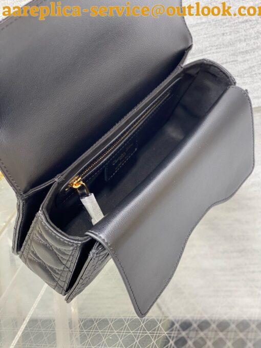 Replica Dior Small Jolie Top Handle Bag in Black Cannage Calfskin 6