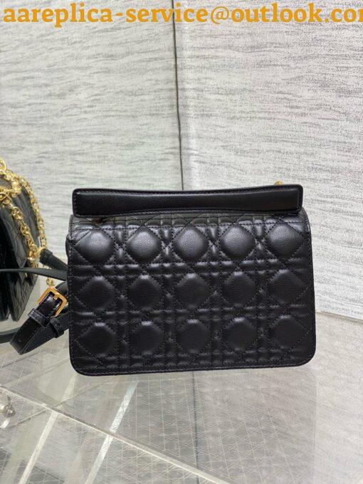 Replica Dior Small Jolie Top Handle Bag in Black Cannage Calfskin 11