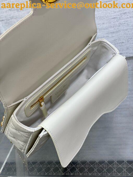 Replica Dior Small Jolie Top Handle Bag in White Cannage Calfskin 3