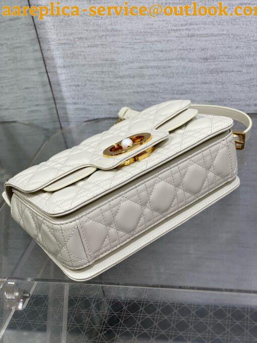 Replica Dior Small Jolie Top Handle Bag in White Cannage Calfskin 5