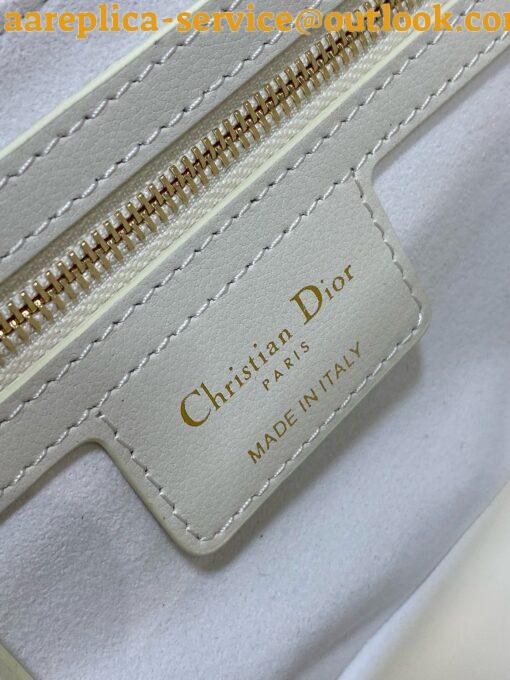 Replica Dior Small Jolie Top Handle Bag in White Cannage Calfskin 6