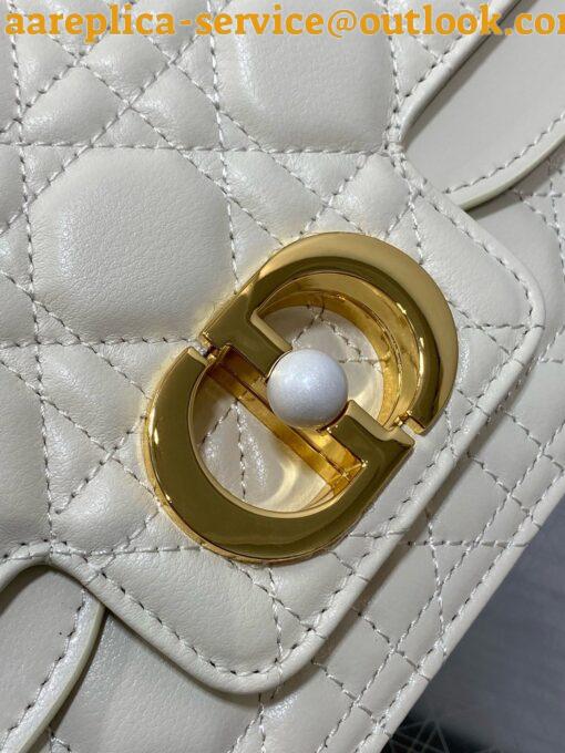 Replica Dior Small Jolie Top Handle Bag in White Cannage Calfskin 7