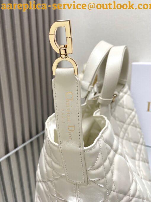 Replica Dior Toujours Large Bag in White Macrocannage Calfskin 7