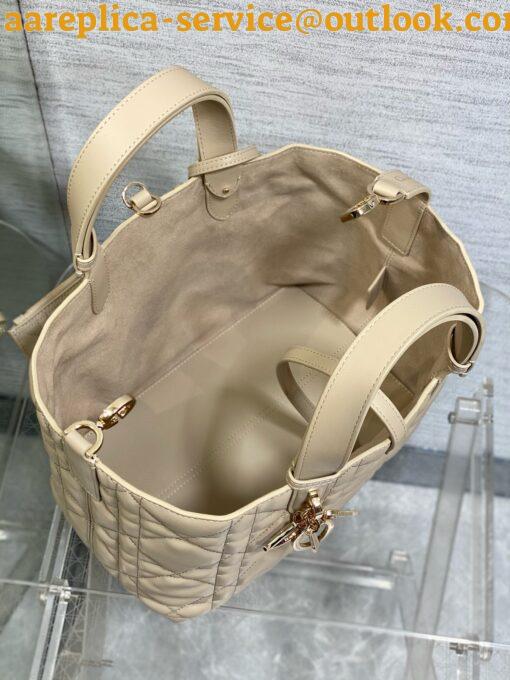 Replica Dior Toujours Medium Bag in Beige Macrocannage Calfskin 21