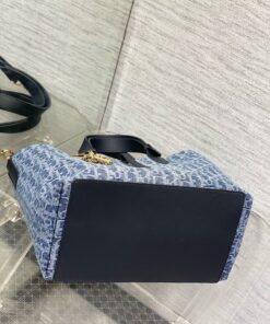 Replica Dior Toujours Medium Bag in Blue Denim Oblique Jacquard 2