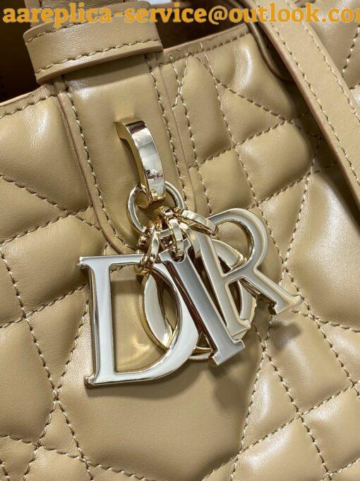 Replica Dior Toujours Medium Bag in Tan Macrocannage Calfskin 11