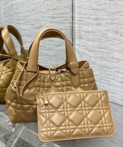 Replica Dior Toujours Small Bag in Tan Macrocannage Calfskin