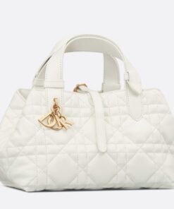 Replica Dior Toujours Small Bag in White Macrocannage Calfskin