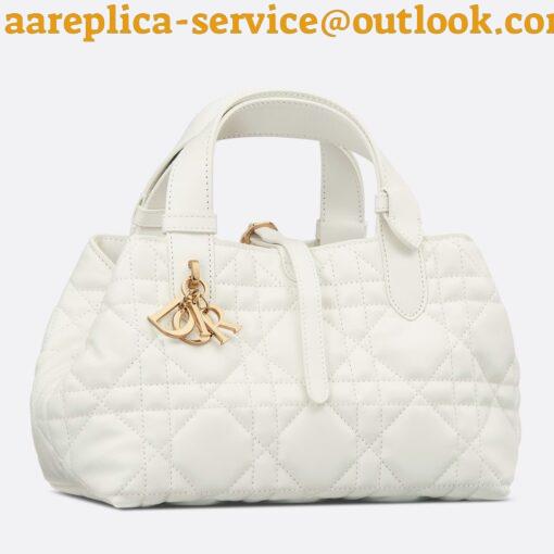 Replica Dior Toujours Small Bag in White Macrocannage Calfskin