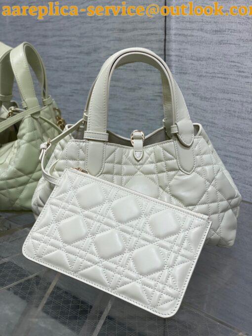 Replica Dior Toujours Small Bag in White Macrocannage Calfskin 3