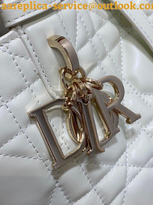 Replica Dior Toujours Small Bag in White Macrocannage Calfskin 6