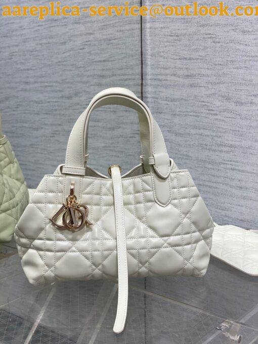 Replica Dior Toujours Small Bag in White Macrocannage Calfskin 10