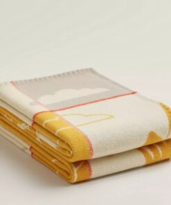 Replica Hermes Avalon Epopee Blanket in Jaune Wool and Cashmere