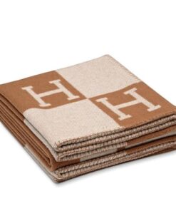 Replica Hermes Avalon Throw Blanket in Camel Wool and Cashmere