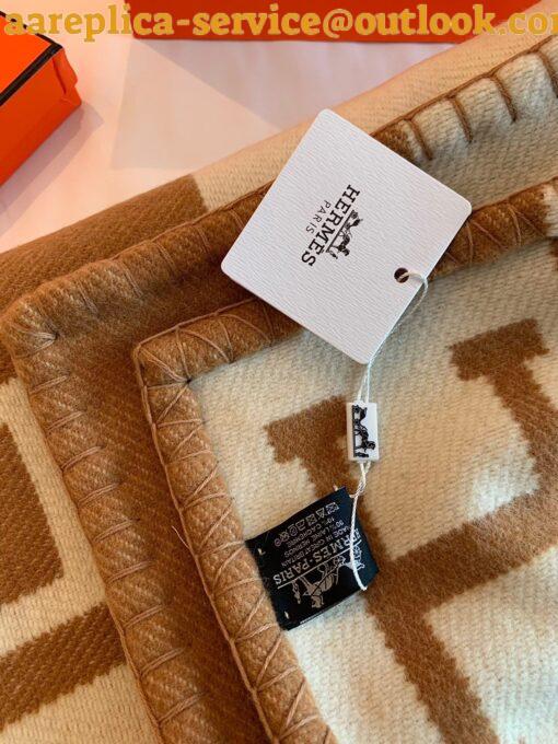 Replica Hermes Avalon Throw Blanket in Camel Wool and Cashmere 3