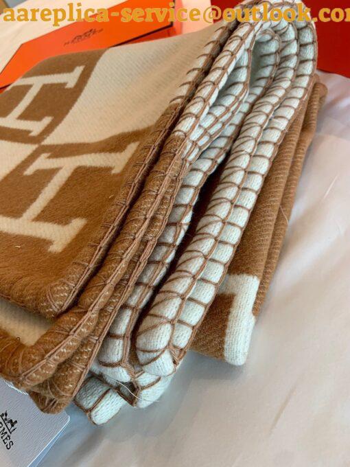 Replica Hermes Avalon Throw Blanket in Camel Wool and Cashmere 4