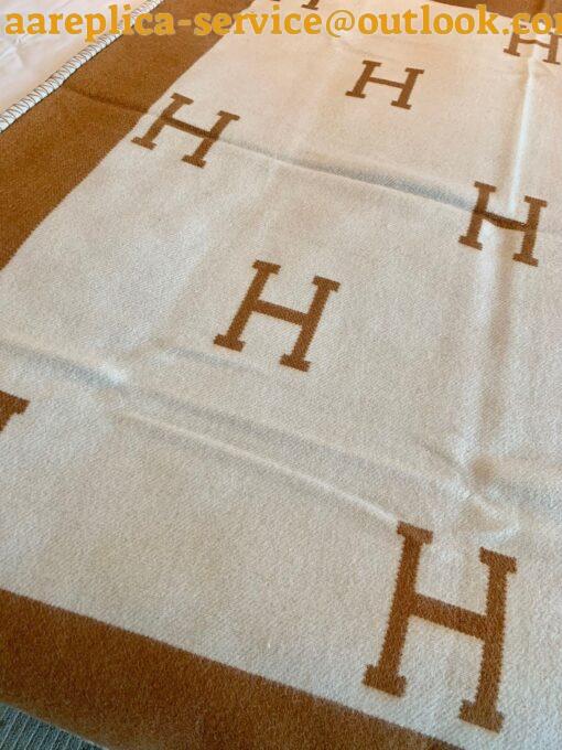 Replica Hermes Avalon Throw Blanket in Camel Wool and Cashmere 5