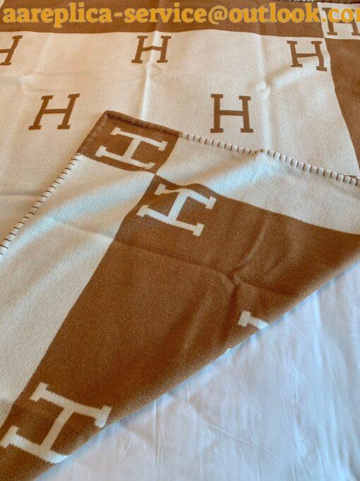 Replica Hermes Avalon Throw Blanket in Camel Wool and Cashmere 7