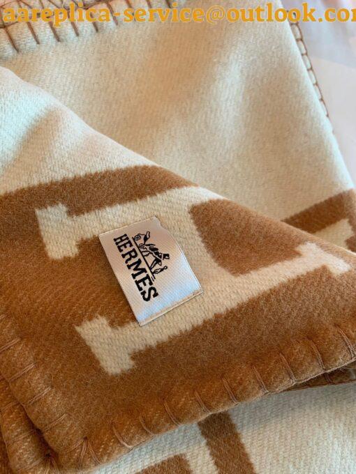 Replica Hermes Avalon Throw Blanket in Camel Wool and Cashmere 8