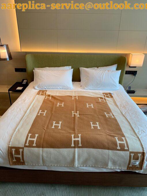 Replica Hermes Avalon Throw Blanket in Camel Wool and Cashmere 9