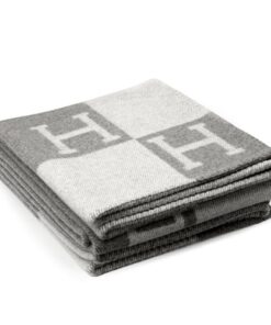 Replica Hermes Avalon Vibration Throw Blanket in Grey Wool and Cashmere 2