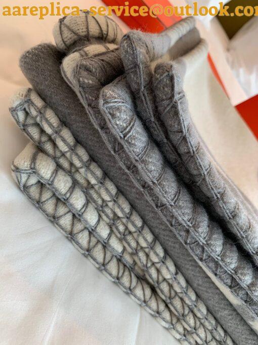 Replica Hermes Avalon Vibration Throw Blanket in Grey Wool and Cashmere 8