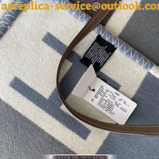 Replica Hermes Avalon Vibration Throw Blanket in Grey Wool and Cashmere 19